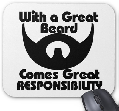 

Fantaboy With a Great Beard Comes Great Responsibility Printed Mousepad(Black & White)