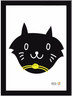 

Cat Black-Yellow Paper Print(11.69 inch X 8.27 inch, Framed)