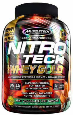 

Muscletech Performance Series Nitrotech 100% Whey Gold Whey Protein(2.49 kg, Mint Chocolate Chip Sundae)