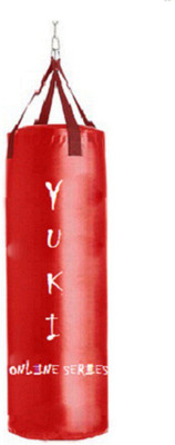 

YUKI Online Series 5.0 Feet Long, Synthetic Leather Material, Red Color, Unfilled with Hanging Straps Hanging Bag(Heavy, 60 kg)
