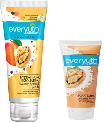 

EVERYUTH NATURALS EXFOLIATING WALNUT SCRUB 100 GM. + HYDRATING & EXFOLIATING WALNUT APRICOT SCRUB 50 GM. Scrub(150)