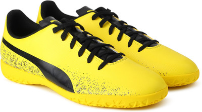 Puma Truora IT Football Shoes For Men(Black, Yellow, Blazing yellow-puma black