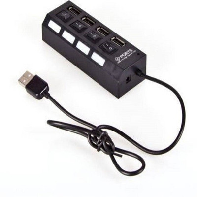 

techdeal Independent 4 Port Individual Switches With LED lights USB Hub (Black) 2.0 usb hub USB Hub(Black)