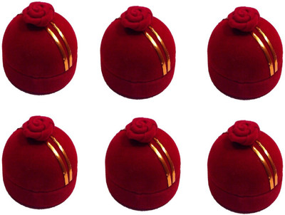 

Addyz Pack of 6 Pieces Ring Rose Sphere Shaped Valentine Wedding Proposal Gift Case Jewellery Vanity Box(Red)
