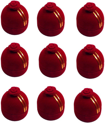 

Addyz Pack of 9 Pieces Ring Rose Sphere Shaped Valentine Wedding Proposal Gift Case Jewellery Vanity Box(Red)
