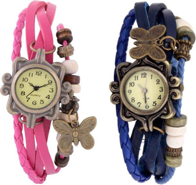 

Talgo New Arrival Festive Season Special TGDORIPKBU Butterfly Round Dial Pink And Blue Dori Strape (Combo of 2) TGDORIPKBU Watch - For Girls