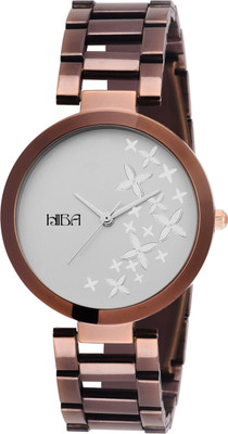 

HIBA LD130 Premium Brown White Flower Dial Watch - For Women