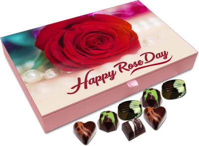 

Chocholik Rose Day Gift Box - Happy Rose Day My Love Chocolate Box - 12pc Truffles(144 g)