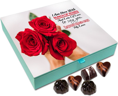 

Chocholik Rose Day Gift Box - I Am Here With Bunch Of Roses And Lots Of Love For You Chocolate Box - 9pc Truffles(108 g)