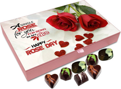 

Chocholik Rose Day Gift Box - A Rose For You For Being In My Life Chocolate Box - 12pc Truffles(144 g)