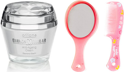 

Oriflame Sweden Diamond Cellular Anti-Ageing Cream 50ml (13659) with Mirror Comb Set(Set of 3)