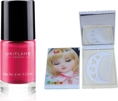 

Oriflame Sweden Pure Colour Polish Mini (Peach Pink - 33078) With Mirror Comb(Set of 3)