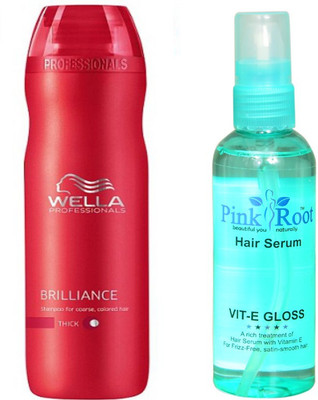 

WELLA BRILLIANCE SHAMPOO WITH PINK ROOT HAIR SERUM(Set of 2)