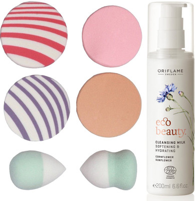 

Oriflame Sweden Ecobeauty Cleansing Milk 200ml (32197) With Puff Sponge(Set of 7)