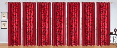 

Ville Style 214 cm (7 ft) Polyester Door Curtain (Pack Of 7)(Floral, Red)