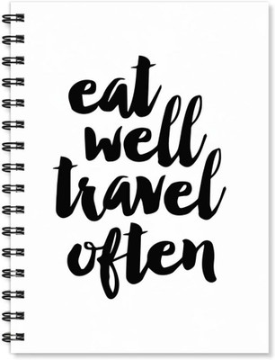 

100yellow A5 Notebook(Notebook | Eat Well Travel Often Printed Notebook | Motivational Quotes Printed | Designer Wire Bound Ruled Paper Sheets Personal And Office Stationary Notebooks Diary, Multicolor)