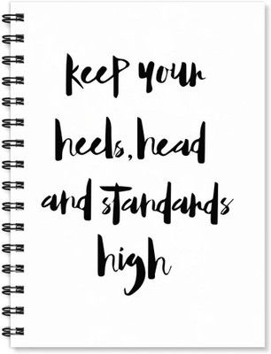 

100yellow A5 Notebook(Notebook | Keep Your Heels Printed Notebook | Motivational Quotes Printed | Designer Wire Bound Ruled Paper Sheets Personal And Office Stationary Notebooks Diary, Multicolor)