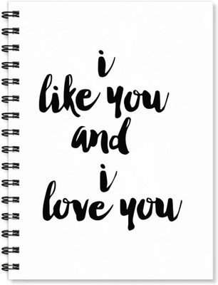 

100yellow A5 Notebook(Notebook | I Love You Printed Notebook | Funny Quotes Printed | Designer Wire Bound Ruled Paper Sheets Personal And Office Stationary Notebooks Diary, Multicolor)