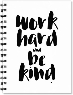100yellow A5 Notebook(Notebook | Work Hard And Be Kind Printed Notebook | Funny Quotes Printed | Designer Wire Bound Ruled Paper Sheets Personal And Office Stationary Notebooks Diary, Multicolor) available at flipkart for Rs.249