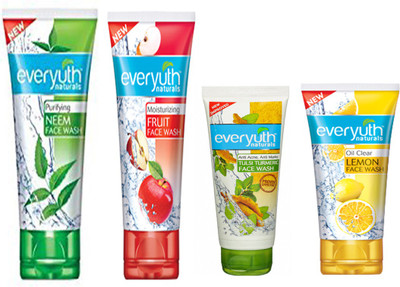 

EVERYUTH NATURALS NEEM FACE WASH 100 GM. +ANTI ACNE ANTI MARKS TULSI TURMERIC FACE WASH 50 GM. + LEMON FACE WASH 50 GM. + FRUIT FACE WASH 100 GM. Face Wash(100 g)