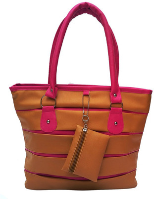 

sk noor Shoulder Bag(Tan, Pink), Pink;tan