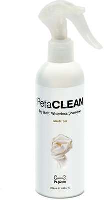 

Pawsitively Petacom Petaclean White Silk Dry Bath Waterless Shampoo, 225Ml Conditioning White Silk Dog Shampoo(225 ml)