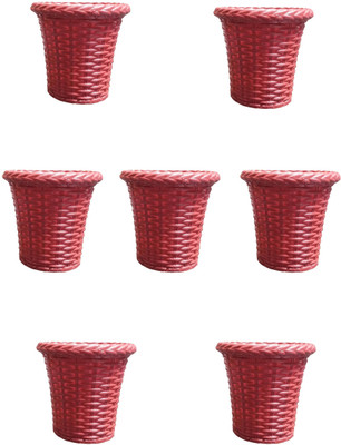 

SHOPTICO Plant pots Plant Container Set(Pack of 7, Plastic)