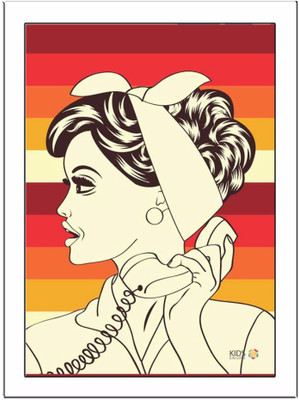 

Woman-Orange-BackG Paper Print(11.69 inch X 8.27 inch, Framed)