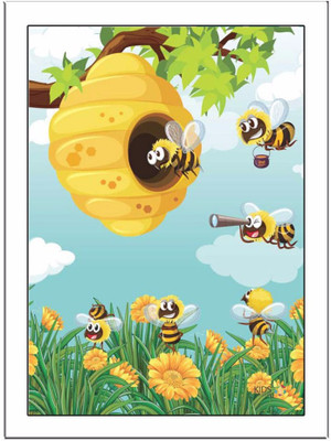 

Honey-Bee-BackG Paper Print(11.69 inch X 8.27 inch, Framed)