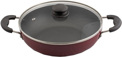 

Ucook United Induction Base Kadhai 24 cm with Lid(Aluminium, Non-stick, Induction Bottom), Red