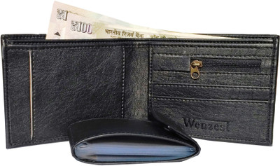 

Wenzest Men Black Artificial Leather Wallet(10 Card Slots)