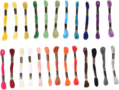 

Madura coats ltd Anchor Cross Stich/ Long Stich Embroidery Threads, Multicolored Set Of 25 , 8 Mt Each Skeins