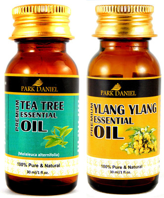 

Park Daniel Premium Tea tree essential oil and Ylang-Ylang essential oil- 100% Pure and Natural Combo pack of 2 bottles of 30 ml(60 ml)(60 ml)