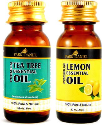 

Park Daniel Premium Tea tree essential oil and Lemon essential oil- 100% Pure and Natural Combo pack of 2 bottles of 30 ml(60 ml)(60 ml)