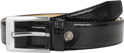 

MARKQUES Men Party Black Artificial Leather Belt, Black-01