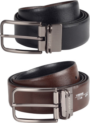 

Van Heusen Men Formal Black, Brown Genuine Leather Reversible Belt