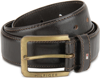

Tommy Hilfiger Men Formal Brown Genuine Leather Belt, Choc brown