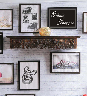 

Onlineshoppee Large Solid Wood Wall Shelf Solid Wood Open Book Shelf(Finish Color - Black)