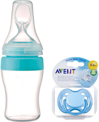 

Farlin Silicone Easy Feeder With {Free } Phlips avent Baby shoother (0-6m) New Born Flow Nipple(Pack of 2 Nipples)