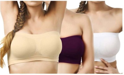 MEERA'S ERA Tube Bra Women Bandeau/Tube Non Padded Bra(Purple, White, Beige)