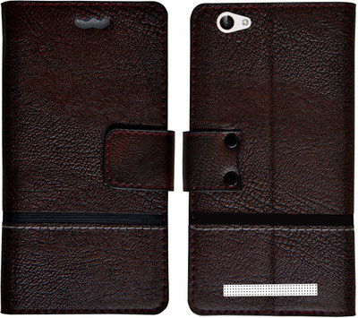 Mysha Flip Cover for Lava A97 ips, Lava A97 ips flip cover, Lava A97 ips mobile flip cover(Brown)