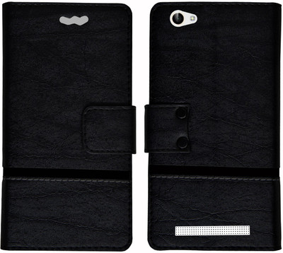 Mysha Flip Cover for Lava A97 4G, Lava A97 4G flip cover, Lava A97 4G Designer Flip cover, Lava A97 4G mobile flip cover(Black)