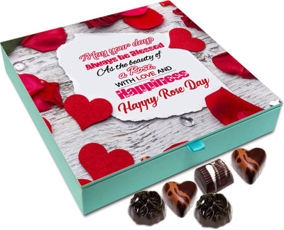

Chocholik Rose Day Gift Box - Happy Rose Day May Your Days Always Be Blessed Chocolate Box - 9pc Truffles(108 g)