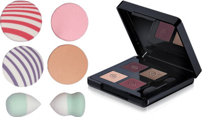 

Oriflame Sweden Giordani Gold Eye Shadow Quad 5.2g (Radiant Plum - 32077) Wth Puff Sponge(Set of 7)