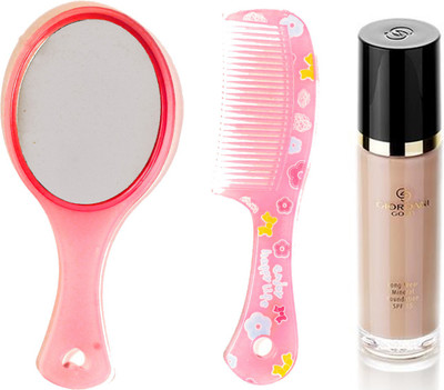 

Oriflame Sweden Giordani Gold Long Wear Mineral Foundation SPF 15 30ml (Light Rose - 31803) Wth Mirror Comb Set(Set of 3)