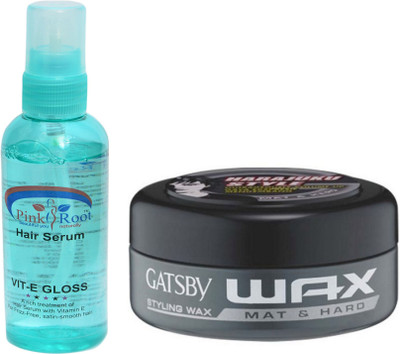

Pink Root Hair Serum and GATSBY Styling Wax MAT & HARD Pack of 2(Set of 2)