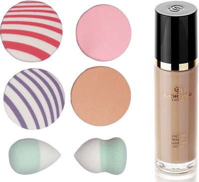 

Oriflame Sweden Giordani Gold Long Wear Mineral Foundation SPF 15 30ml (Rose Beige - 31805) Wth Puff Sponge(Set of 7)
