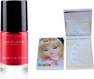 

Oriflame Sweden Pure Colour Polish Mini (Coral Red - 33072) With Mirror Comb(Set of 3)