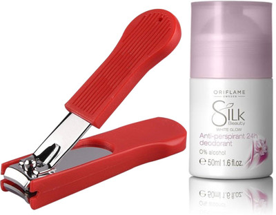

Oriflame Sweden Silk Beauty White Glow Roll-On 50ml (22714) With Nail Cutter(Set of 2)