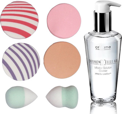 

Oriflame Sweden Diamond Cellular Micellar Solution Cleanser 200ml (21339) with Puff Sponge(Set of 7)
